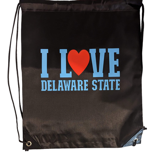 I L❤️VE DELAWARE STATE (drawstring tote bags)