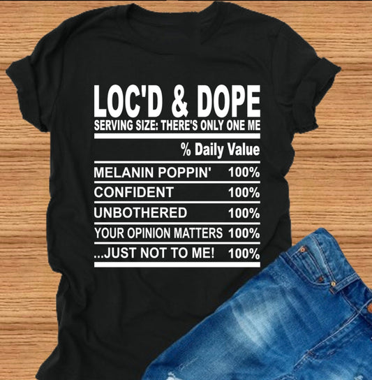 Loc'd & Dope Nutrition Facts